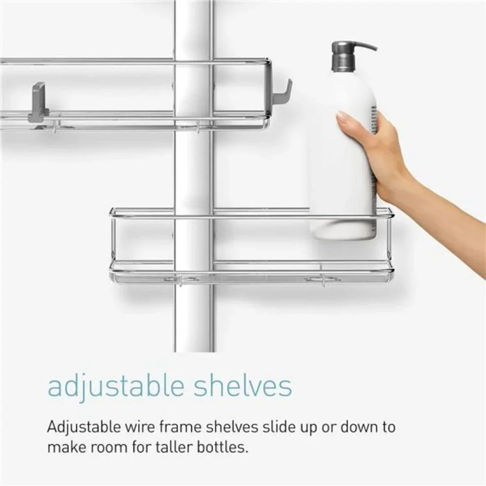 Adjustable and Extendable Shower Caddy XL, Stainless Steel